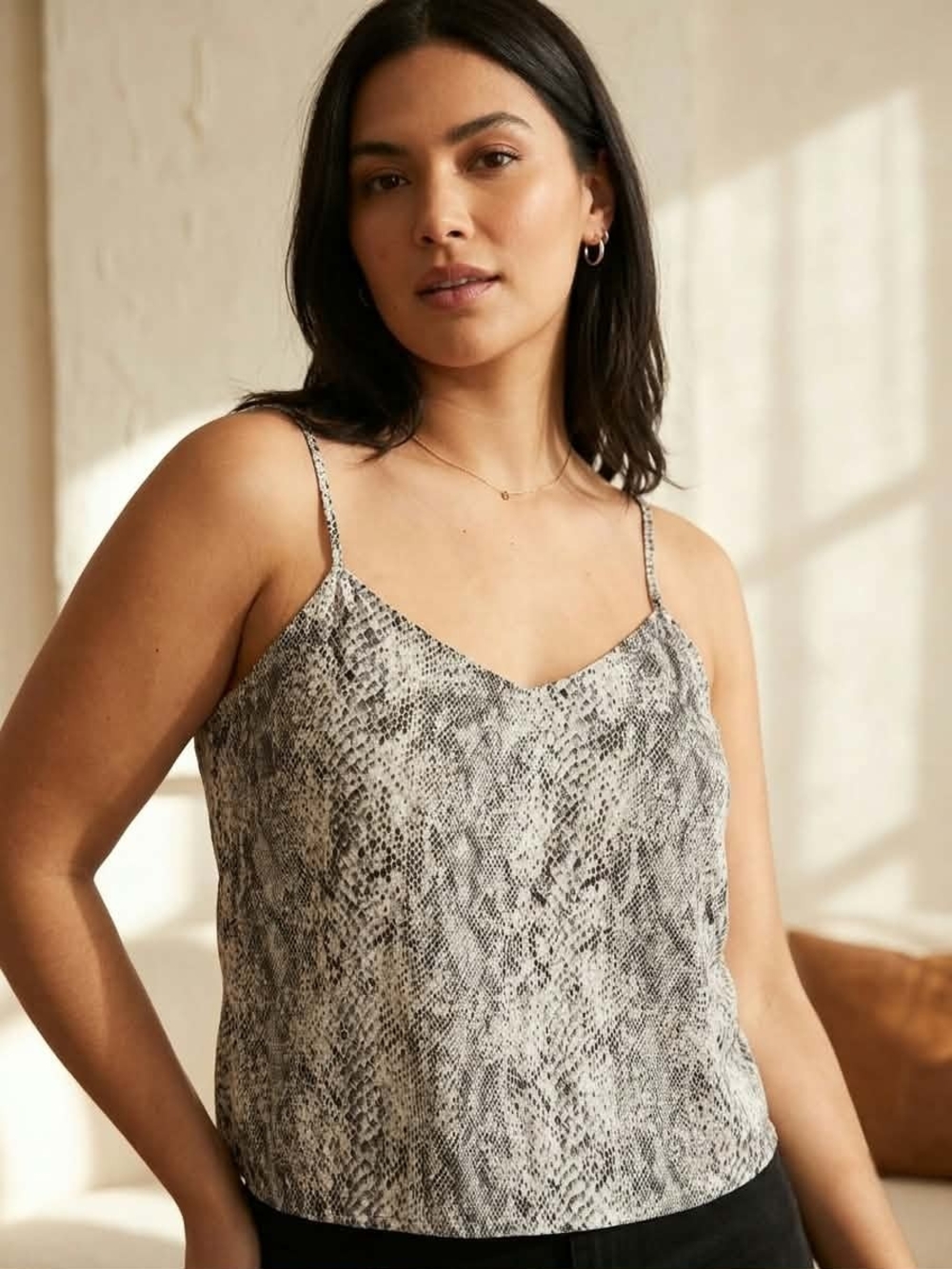 Snake Print Velvet Camisole Top Size S